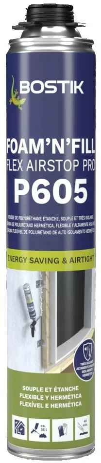 Mousse PU P605 Foam'n'fill Flex Airstop Pro B3 Bostik