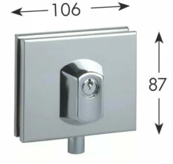 Serrure De Porte Verre Métalux : Pour Encoche 61 Pour Glace De 10 Mm D'épaisseur