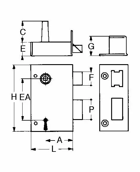 Serrure En Applique Verticale Extra Plate 4 Serrure En Applique Verticale Extra Plate – Image 2