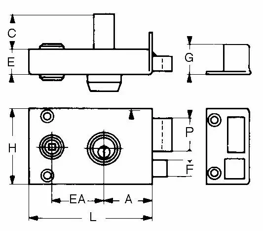 Serrure En Applique Cylindre Rond Metalux 4 Serrure En Applique Cylindre Rond Metalux – Image 2