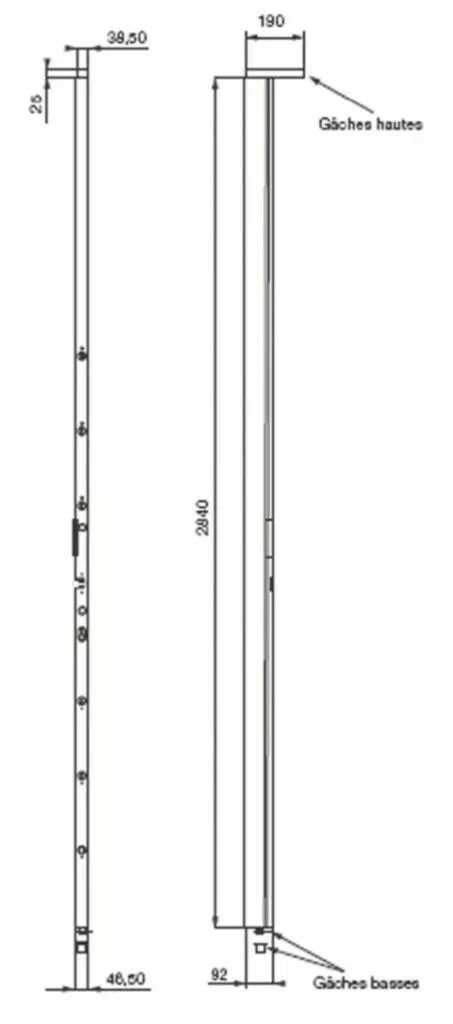 Serrure Multipoint En Applique : Gâche 9 Serrure Multipoint En Applique : Gâche – Image 7