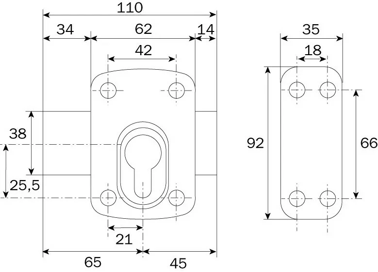 Verrou Iséo-City Pour Cylindre Profilé Européen - ISEO 3 Verrou Iséo-City Pour Cylindre Profilé Européen - ISEO
