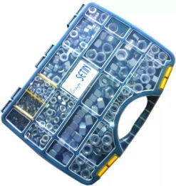 Ecrou : Coffret 765 écrous HU(8) Acier Zingué Blanc - DIN 934