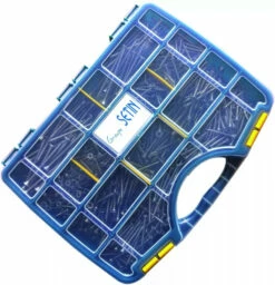 Vis à Bois Inox : Coffret 1055 Vis Bois Aggloméré Tête Fraisée Empreinte Pozidriv Inox A2