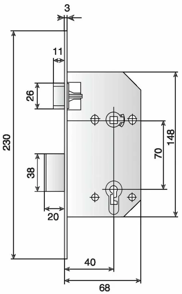 Serrure De Sûreté à Larder : Série D 450 Vachette NFQC - Usage Intensif Laiton 4 Serrure De Sûreté à Larder : Série D 450 Vachette NFQC - Usage Intensif Laiton – Image 2