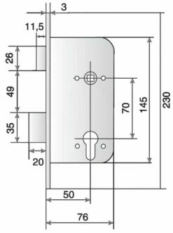 Serrure à Larder Série 667 - NF Métalux -SETIN Boutique SET 32401