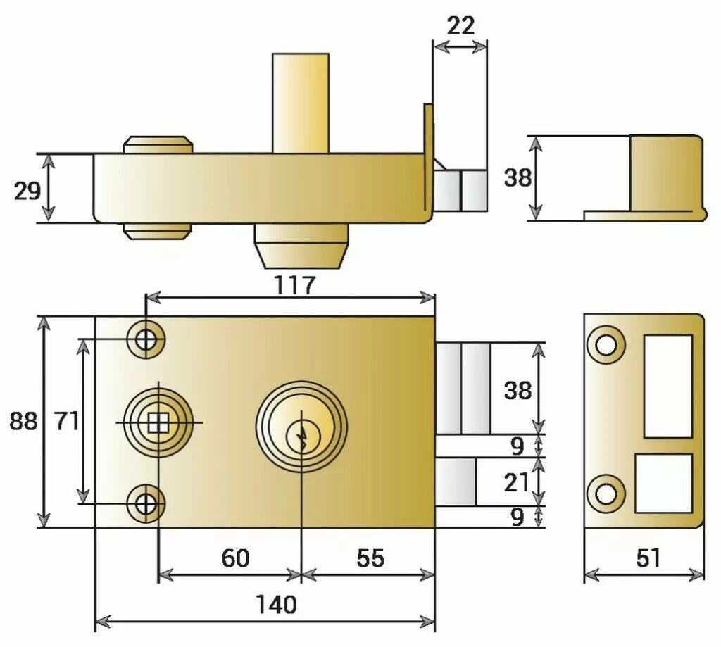 Serrure En Applique Horizontale JPM Véga 4 Serrure En Applique Horizontale JPM Véga – Image 2