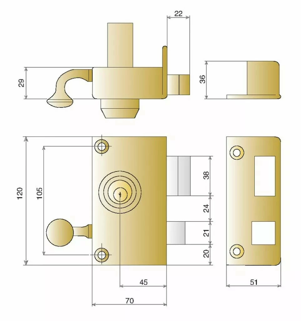Serrure En Applique Verticale JPM Véga 4 Serrure En Applique Verticale JPM Véga – Image 2