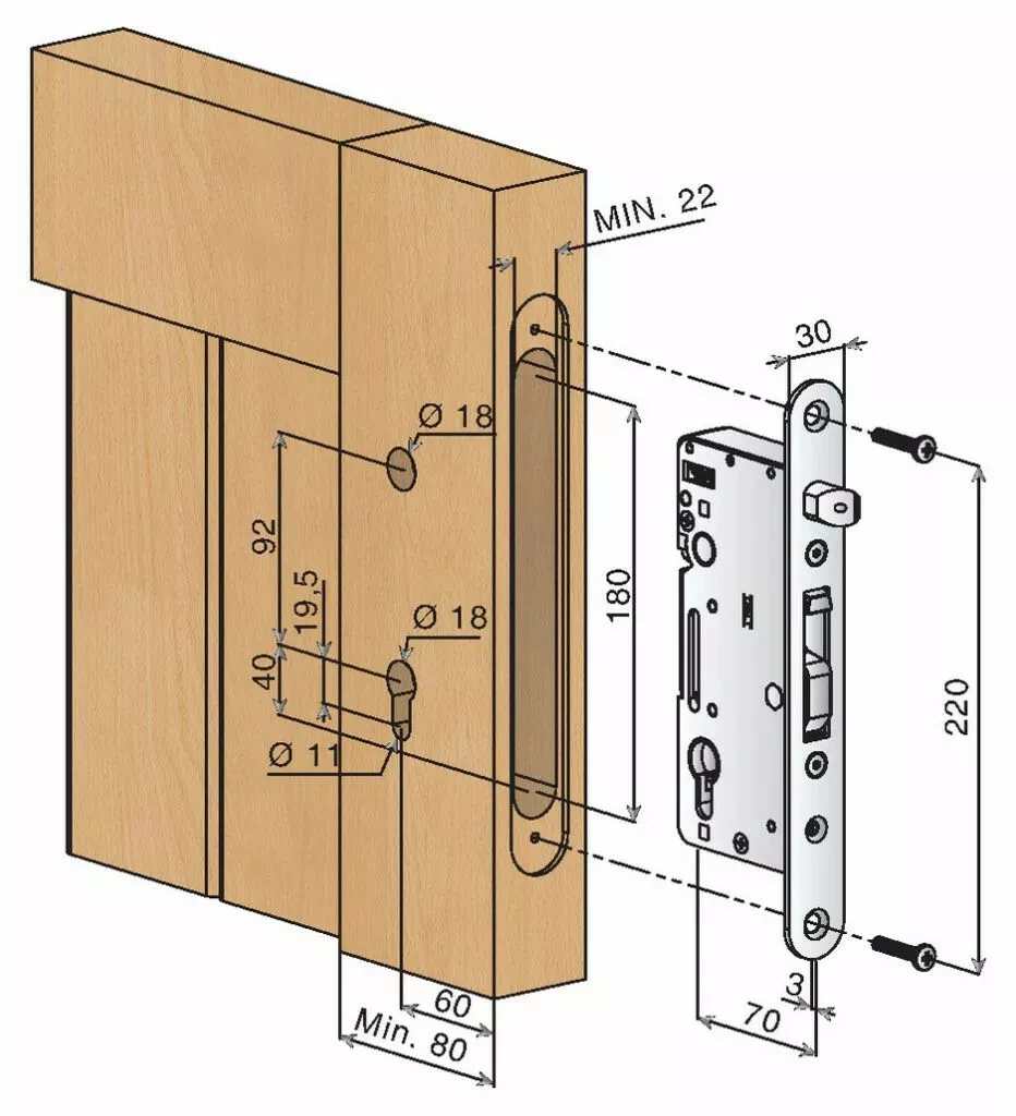 Serrure De Grille à Larder : Serrure à Larder à Crochet - H-Wood 5 Serrure De Grille à Larder : Serrure à Larder à Crochet - H-Wood – Image 3