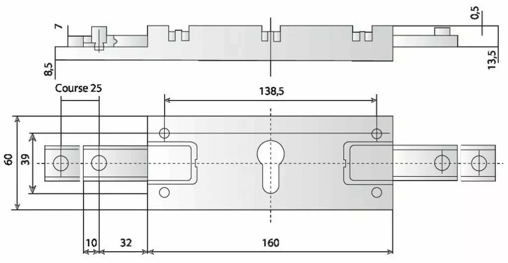 Serrure De Rideau Métallique : Pour Cylindre Européen 4 Serrure De Rideau Métallique : Pour Cylindre Européen – Image 2