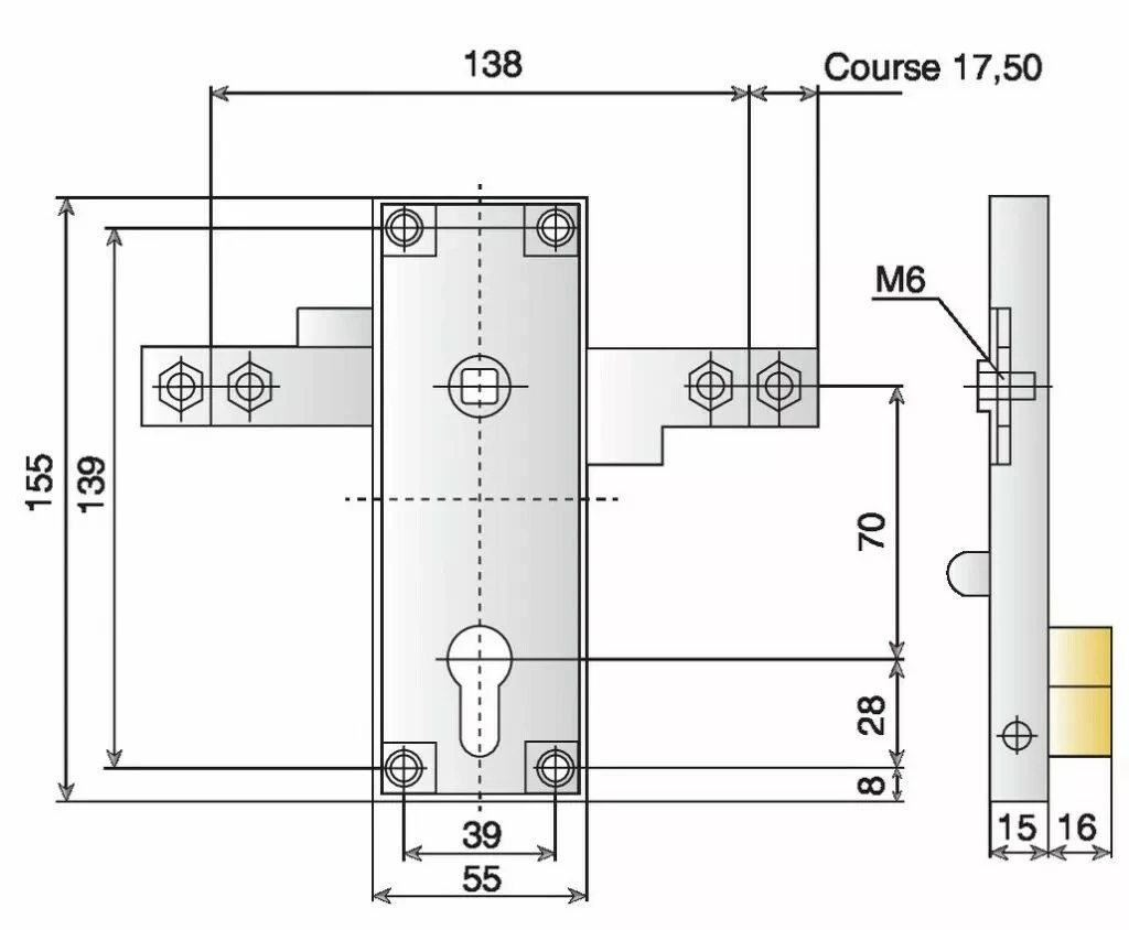 Serrure De Porte De Garage : Pour Porte De Garage Basculante à Cylindre Européen 4 Serrure De Porte De Garage : Pour Porte De Garage Basculante à Cylindre Européen – Image 2