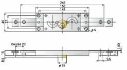 Serrure De Rideau Métallique : A Cylindre Rond ø 25 Mm -SETIN Boutique SET 32535