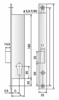 Serrure Pour Menuiserie Métallique : 1 Point - Pêne Dormant -SETIN Boutique SET 32581