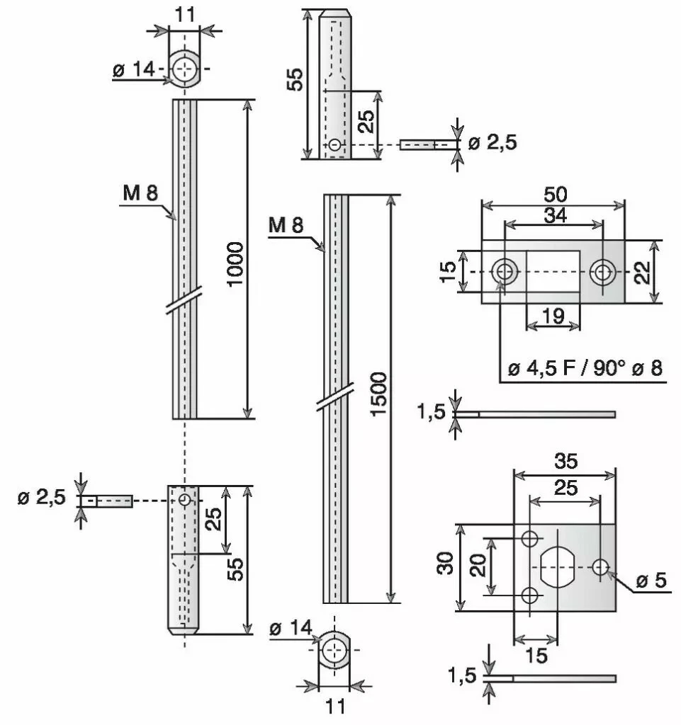 Jeu De Tringles Filetées 2837.00.0 - STREMLER 4 Jeu De Tringles Filetées 2837.00.0 - STREMLER – Image 2