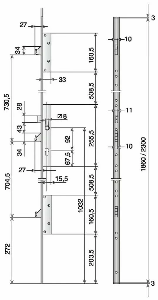Serrure Pour Menuiserie Métallique : Multiblindo - 3 Points Basculant 4 Serrure Pour Menuiserie Métallique : Multiblindo - 3 Points Basculant – Image 2