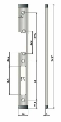 Verrouillage : Têtière Pour Gâche Encastrée 26 Verrouillage : Têtière Pour Gâche Encastrée -SETIN Boutique SET 32794