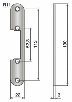 Verrouillage : Têtière Pour Gâche Encastrée 30 Verrouillage : Têtière Pour Gâche Encastrée -SETIN Boutique SET 32803