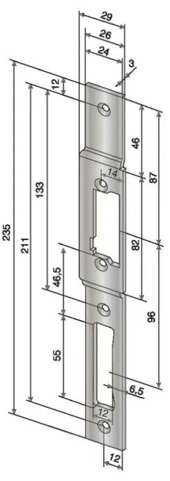 Verrouillage : Têtière Pour Gâche Encastrée 32 Verrouillage : Têtière Pour Gâche Encastrée -SETIN Boutique SET 32804