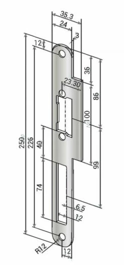 Verrouillage : Têtière Pour Gâche Encastrée 34 Verrouillage : Têtière Pour Gâche Encastrée -SETIN Boutique SET 32811