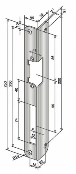 Verrouillage : Têtière Pour Gâche Encastrée 29 Verrouillage : Têtière Pour Gâche Encastrée -SETIN Boutique SET 32816