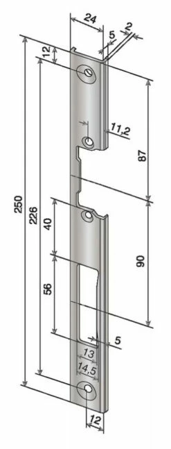 Verrouillage : Têtière Pour Gâche Encastrée 28 Verrouillage : Têtière Pour Gâche Encastrée -SETIN Boutique SET 32817