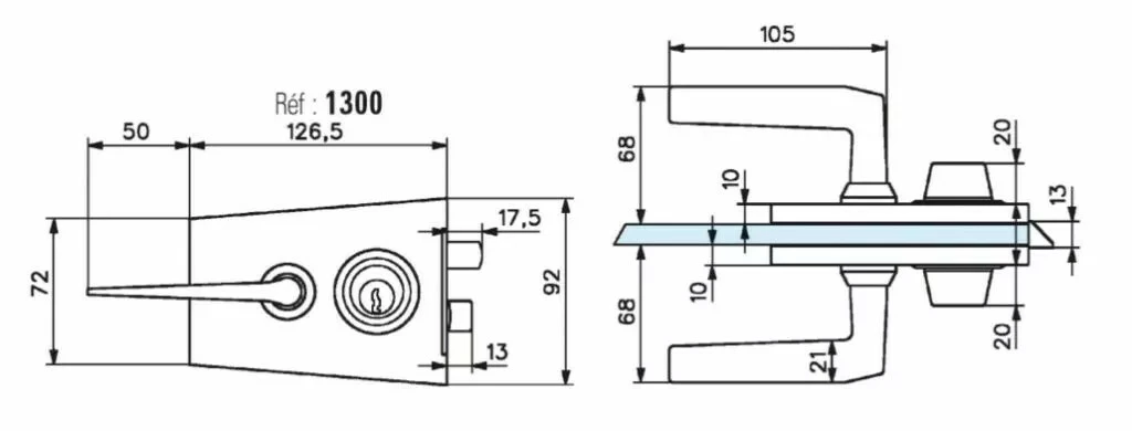 Serrure De Porte Verre Stremler : Serrure à Encoche 64A Avec Cale Et Pour Les Anciennes Encoches 60A 60B 64 Et épaisseur De Glace De 8 à 10 Mm 4 Serrure De Porte Verre Stremler : Serrure à Encoche 64A Avec Cale Et Pour Les Anciennes Encoches 60A 60B 64 Et épaisseur De Glace De 8 à 10 Mm – Image 2