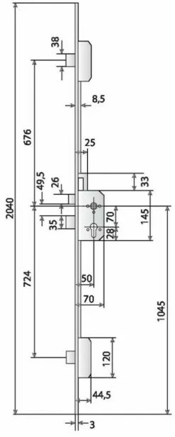 Sûreté à Larder Multipoints à Pêne Dormant : Amazone NFQC - Métalux -SETIN Boutique SET 36122
