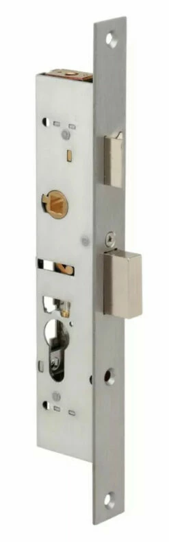 Serrure Pour Menuiserie Métallique : 3 Points - 1 Latéral + Haut Et Bas - Pêne Dormant Et 1/2 Tour