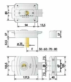 Verrouillage De Portail : Serrure De Grille Série 9083 -SETIN Boutique SET 38193