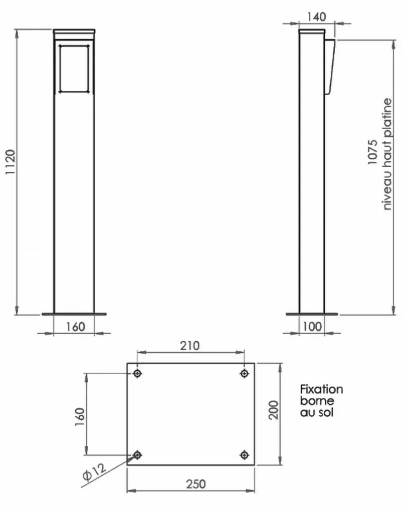 Alimentation Et Accessoire : Borne Droite Pour Clavier Ou Lecteur - BORN120 4 Alimentation Et Accessoire : Borne Droite Pour Clavier Ou Lecteur - BORN120 – Image 2