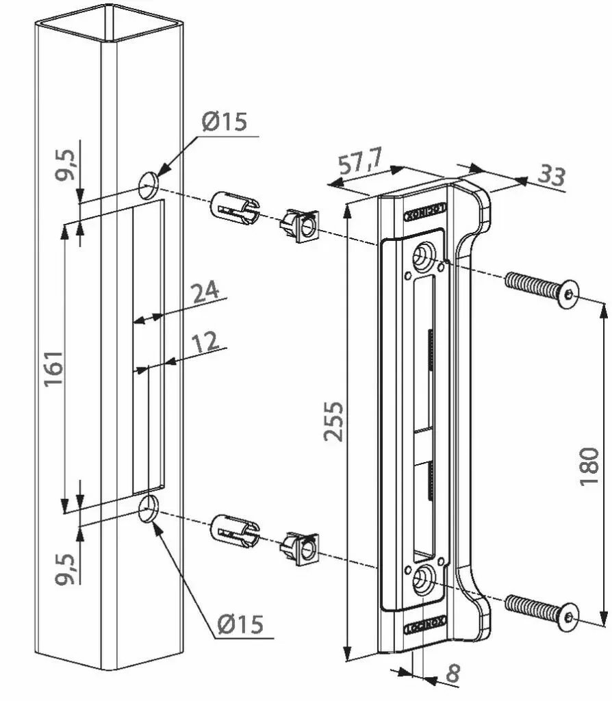 Serrure De Grille à Larder : Gâche Pour Serrure à Crochet FortyLock 4 Serrure De Grille à Larder : Gâche Pour Serrure à Crochet FortyLock – Image 2