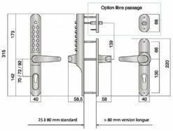 Verrou Et Serrure à Code Mécanique : Keylex Profil 9 Verrou Et Serrure à Code Mécanique : Keylex Profil -SETIN Boutique SET 45992