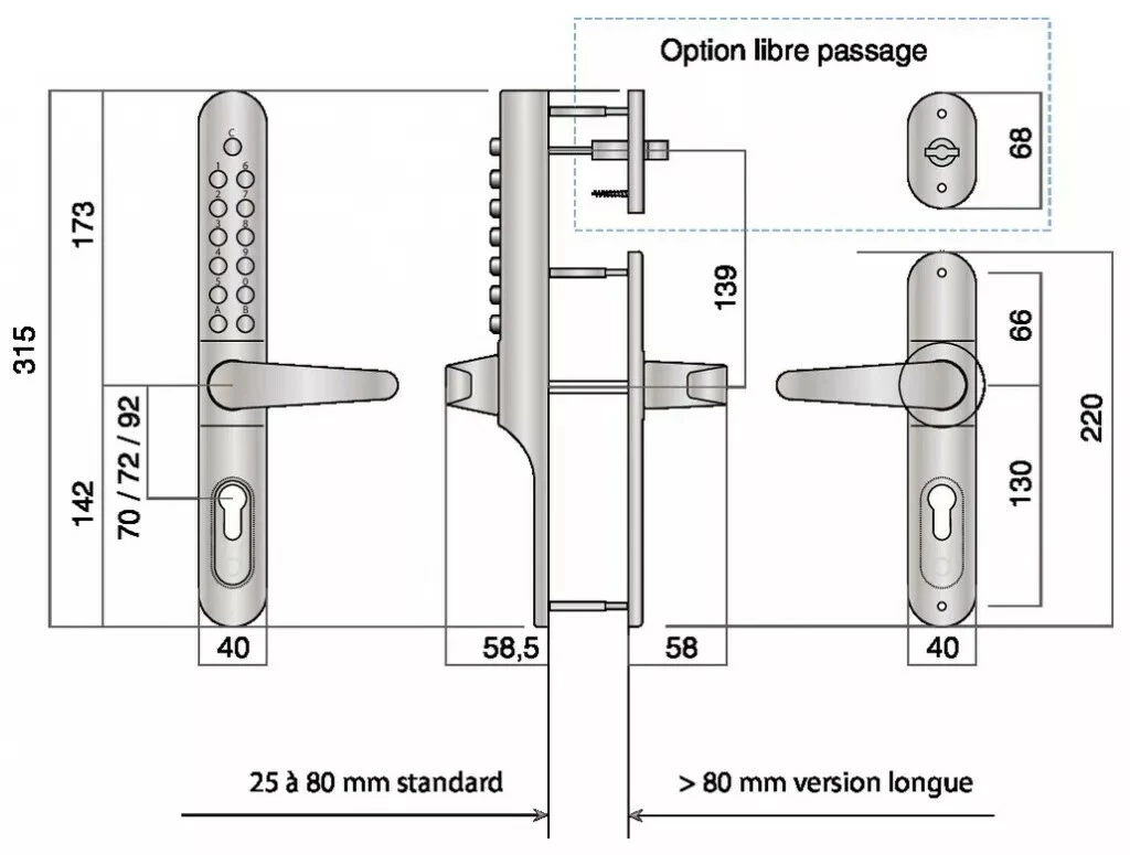 Verrou Et Serrure à Code Mécanique : Keylex Profil 5 Verrou Et Serrure à Code Mécanique : Keylex Profil – Image 3