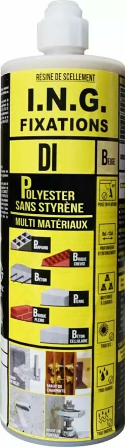 Scellement Par Injection : Cartouche Résine Polyester - ING D.I