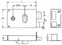 Serrure De Grille Horizontale Zinguée -SETIN Boutique SET 50136