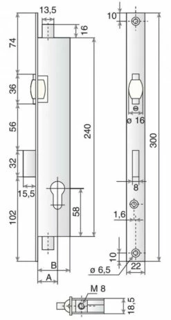 Serrure à Larder 3 Points Série 2274 - STREMLER -SETIN Boutique SET 62369