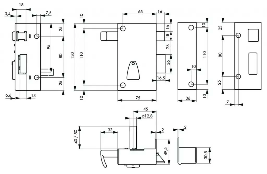 Serrure En Applique : Verticale à Tirage 4 Serrure En Applique : Verticale à Tirage – Image 2
