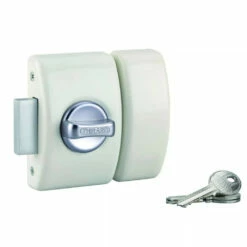 Verrou De Sûreté Thirard : Verrou De Sureté Blanc DESIGN à Bouton Et Cylindre Rond 45 Mm