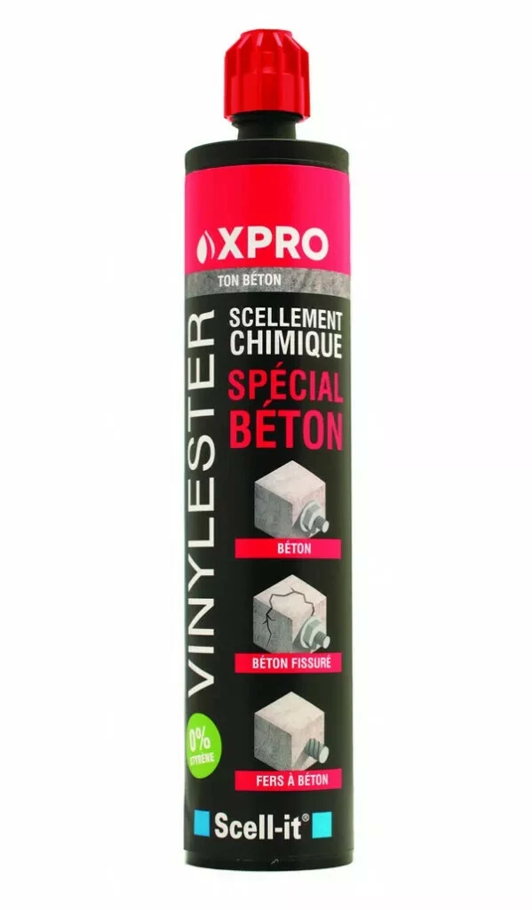 Scellement Par Injection : Résine Vinylester De Scellement Chimique Spéciale Béton Sans Styrène - X-PRO 3 Scellement Par Injection : Résine Vinylester De Scellement Chimique Spéciale Béton Sans Styrène - X-PRO