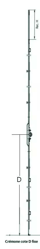 FERCO Crémone F7,5 - Côte DF Sans Rampe