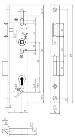 Serrure Pour Menuiserie Métallique : 1 Points - Série 28 PZW - Pêne Dormant 1/2 Tour 11 Serrure Pour Menuiserie Métallique : 1 Points - Série 28 PZW - Pêne Dormant 1/2 Tour -SETIN Boutique SET 71760