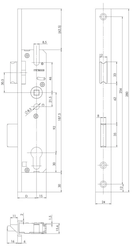 Serrure Pour Menuiserie Métallique : 1 Points - Série 28 PZW - Pêne Dormant 1/2 Tour 4 Serrure Pour Menuiserie Métallique : 1 Points - Série 28 PZW - Pêne Dormant 1/2 Tour – Image 2