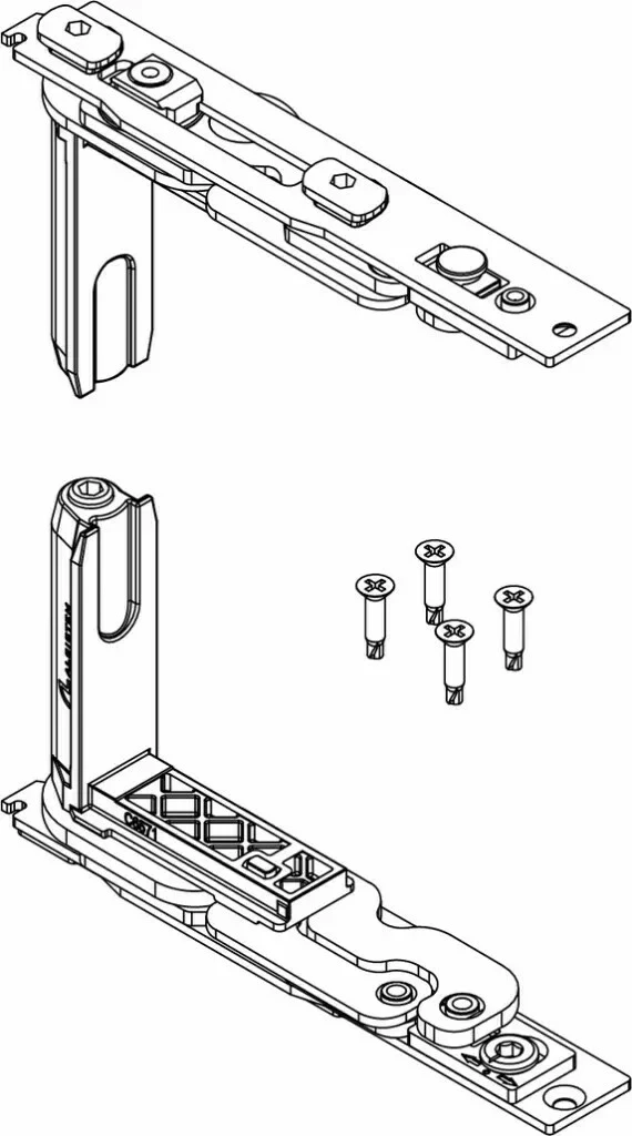 Ferrure Giesse Aluminium Pour Gorge Européenne : Kit Paumelles OF CHIC Invisible 7 Ferrure Giesse Aluminium Pour Gorge Européenne : Kit Paumelles OF CHIC Invisible – Image 5