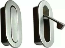 Serrure De Porte Coulissante : Poignée Tire Doigt Nickel Satiné -SETIN Boutique SET 76315