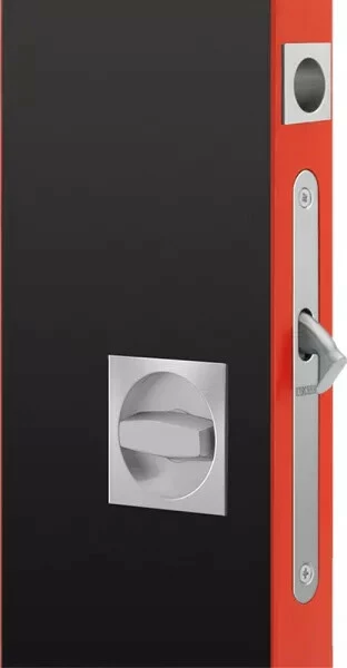 Serrure De Porte Coulissante : Kit Serrure à Galandage Rosace Carrée 4 Serrure De Porte Coulissante : Kit Serrure à Galandage Rosace Carrée – Image 2