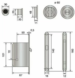 Serrure De Porte Coulissante : Set Porte Coulissante Inox - à Condamnation -SETIN Boutique SET 77125