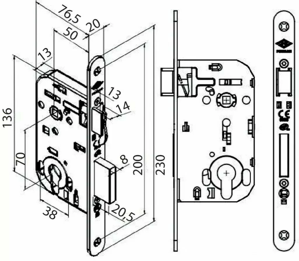 Serrure à Larder Série Pixelle - JPM 5 Serrure à Larder Série Pixelle - JPM – Image 3
