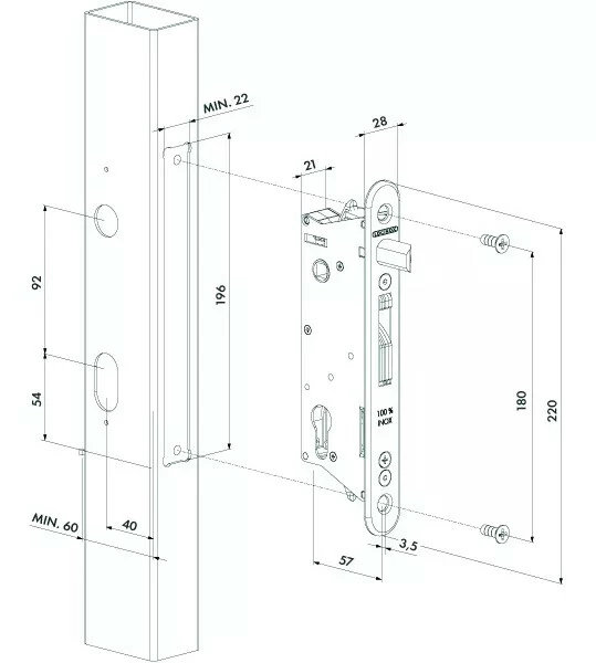 Serrure De Portail à Encastrer Locinox 6 Serrure De Portail à Encastrer Locinox – Image 4