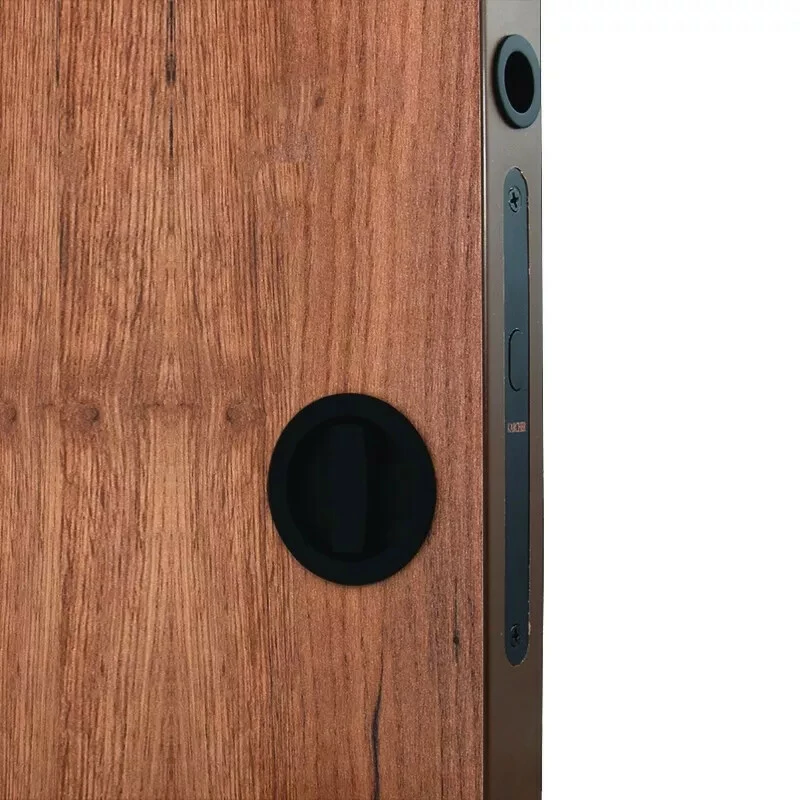 Serrure De Porte Coulissante : Set Poignée Cuvette Ronde 4 Serrure De Porte Coulissante : Set Poignée Cuvette Ronde – Image 2