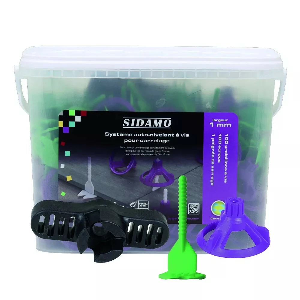 Outil De Carreleur : Kit En Seau De 100 Croisillons + Poignee + 100 Ecrous. 3 Outil De Carreleur : Kit En Seau De 100 Croisillons + Poignee + 100 Ecrous.